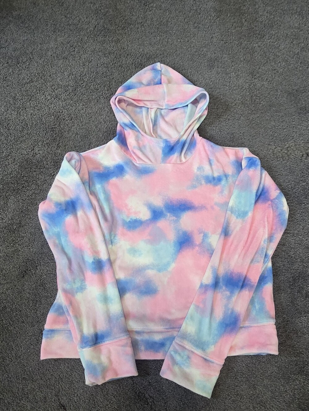 SO Cozy Pullover in Pastel Tie-Dye Blue and Pink